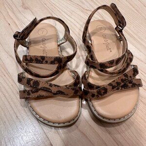 Cat & Jack Tan Leopard Print Kids Sandals